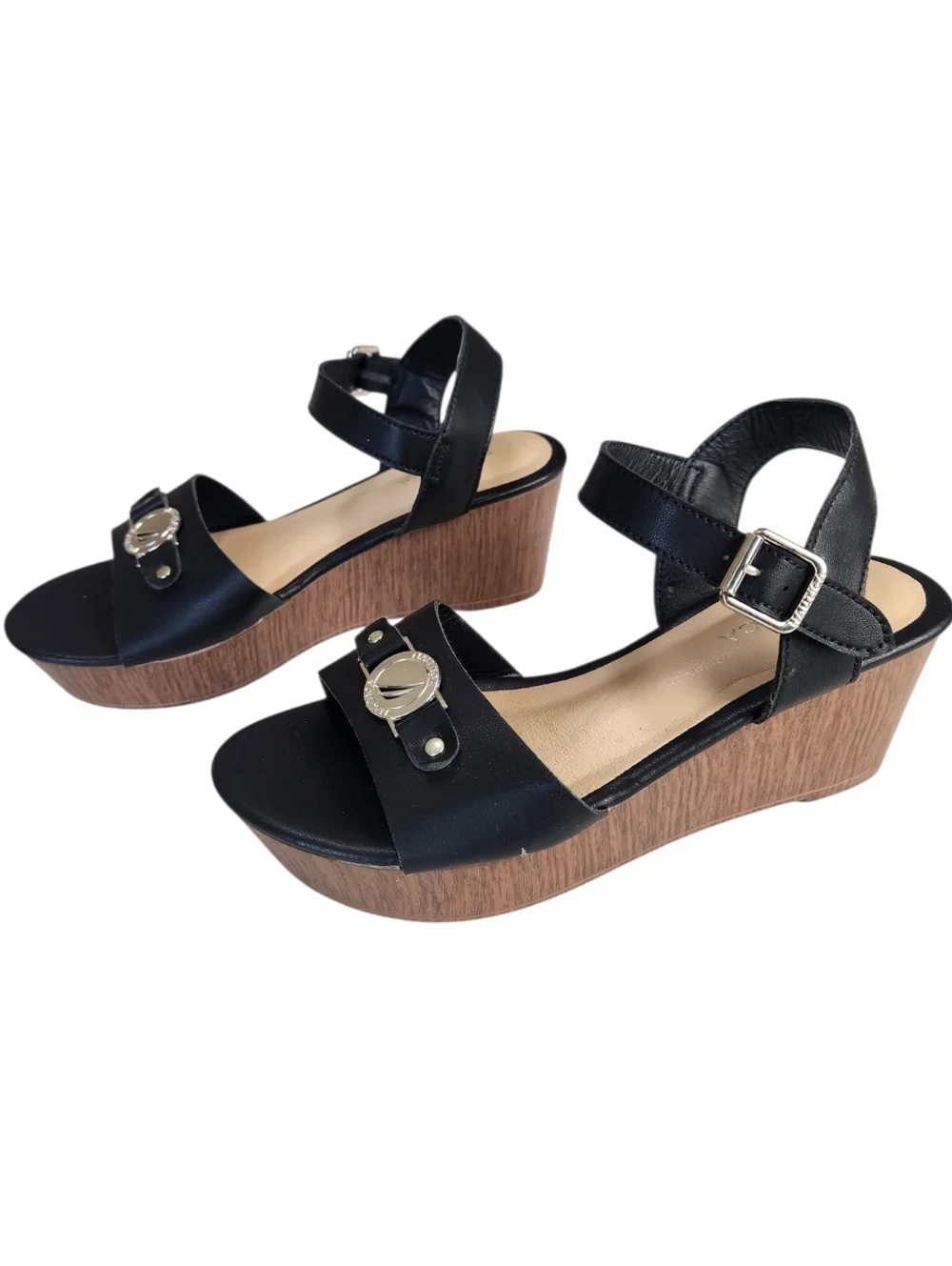 NAUTICA Danvers Black Strappy Lighweight Platform Wedge Summer Sandal  Size 6